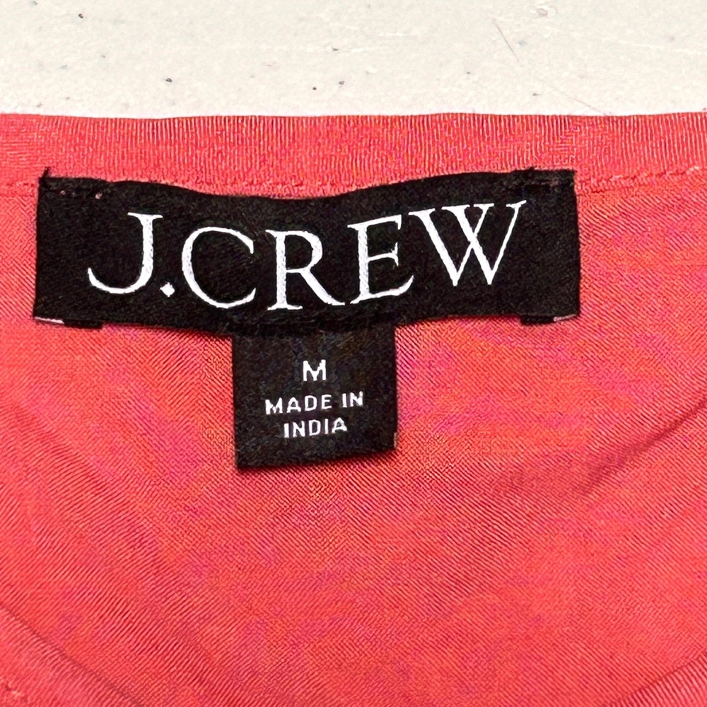 J.Crew Cabana Mini Dress M NWT Ramie Block Print Coral Floral Slip $198 - Picture 12 of 16